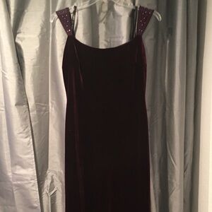 Maroon velvet dress